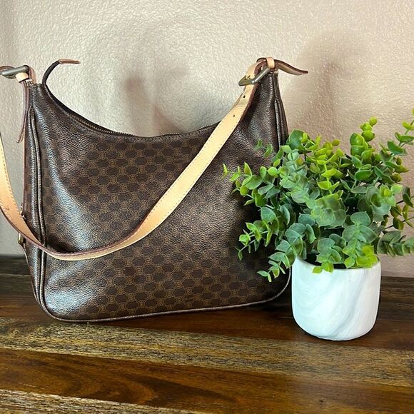 Celine Macadam Pattern Shoulder bag Brown PVC Leather Italy - Picture 1 of 17